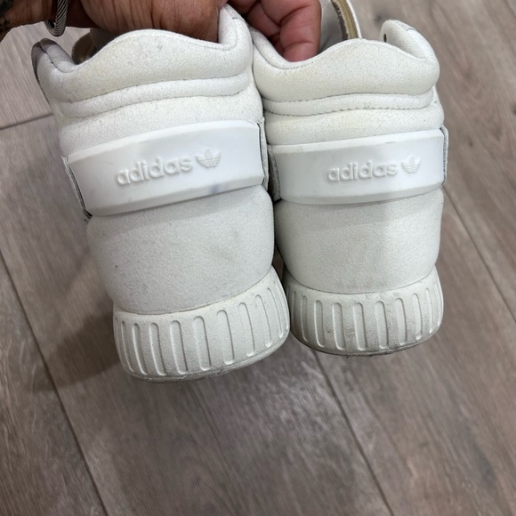 ADIDAS • White High Top Tubular Sneakers • 5.5 - Picture 7 of 8